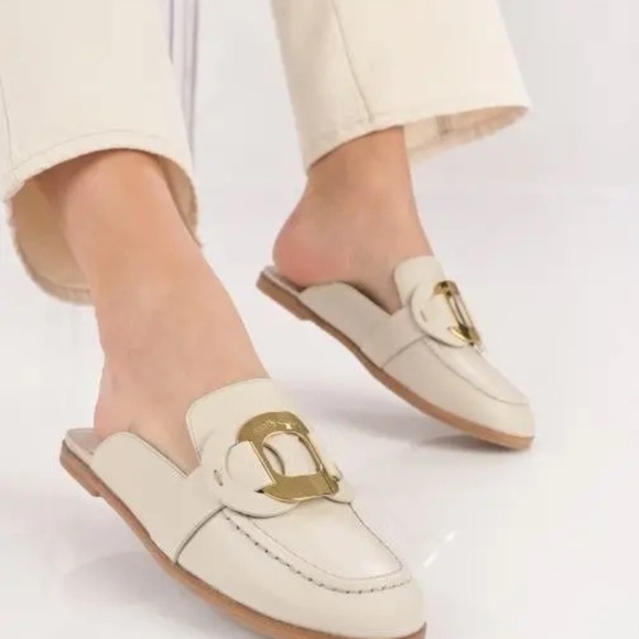See By Chloe Shoes - See by Chloe Chany Mule Loafers with Gold Buckle